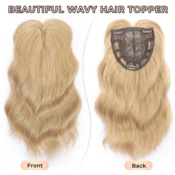 Hair Topper Synthetic Curly Wavy 14 Inch Clip-In Bangs Thinning Hair Volume main image 4